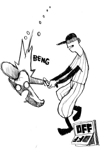 The Batter hitting a spectre.